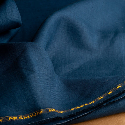 Midnight Blue Hemp Fabric | 170gsm | Curtain Fabric | Apparel Fabric | By The Metre
