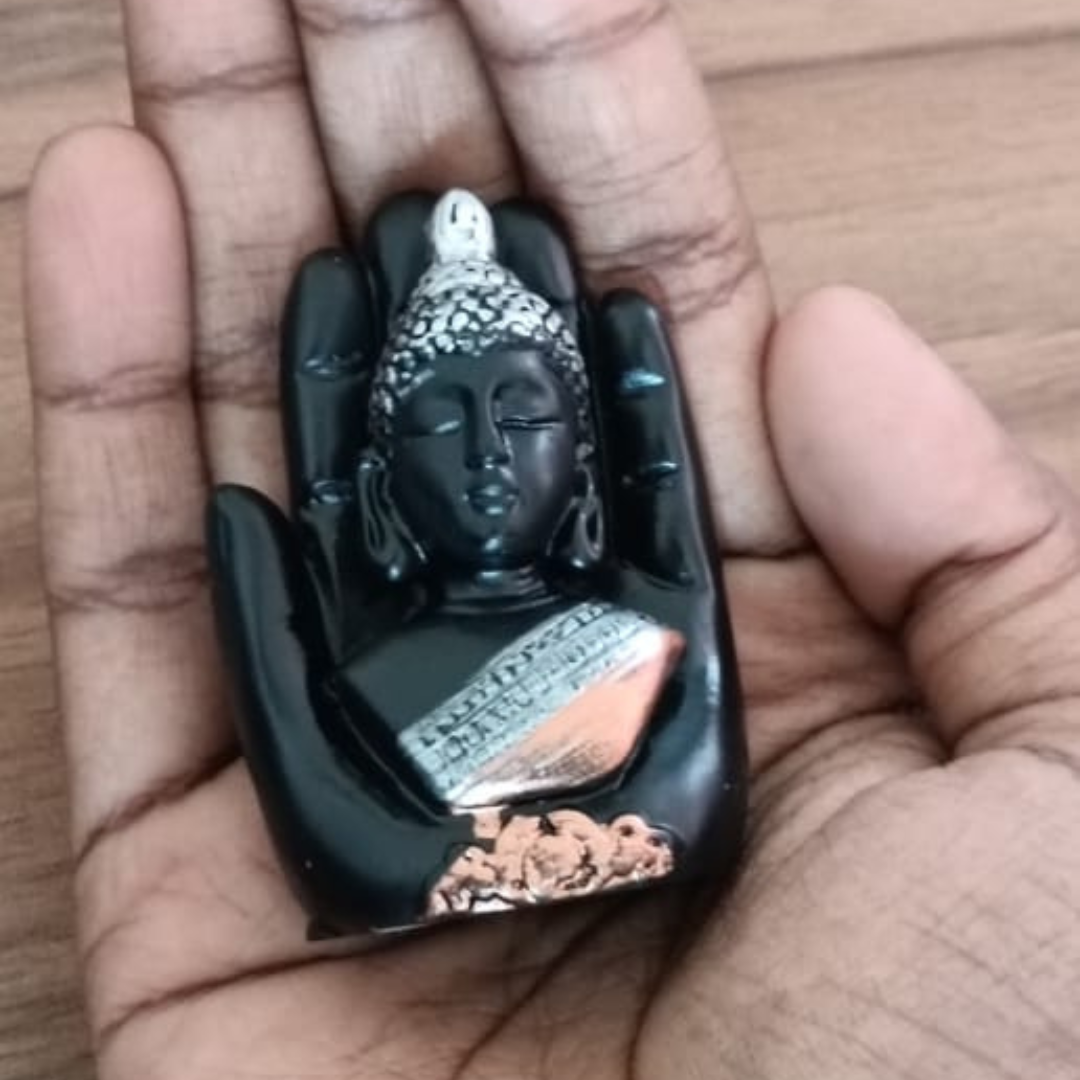 Gold and Silver Finish Hand small buddha Statue