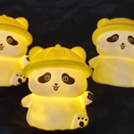 yellow and Green  Hat panda with night lamp