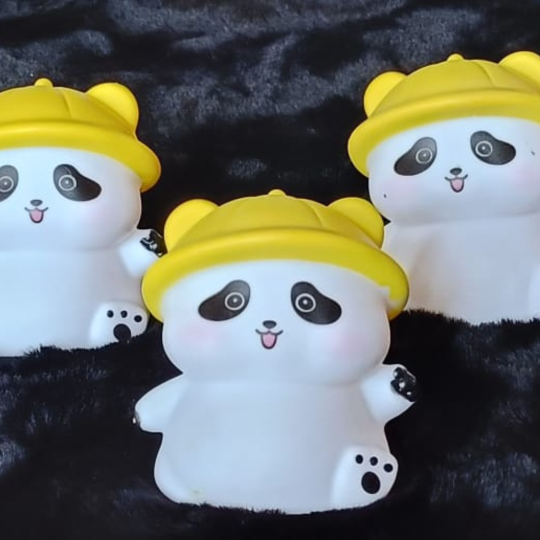 yellow and Green  Hat panda with night lamp