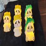 yellow and Green  Hat panda with night lamp