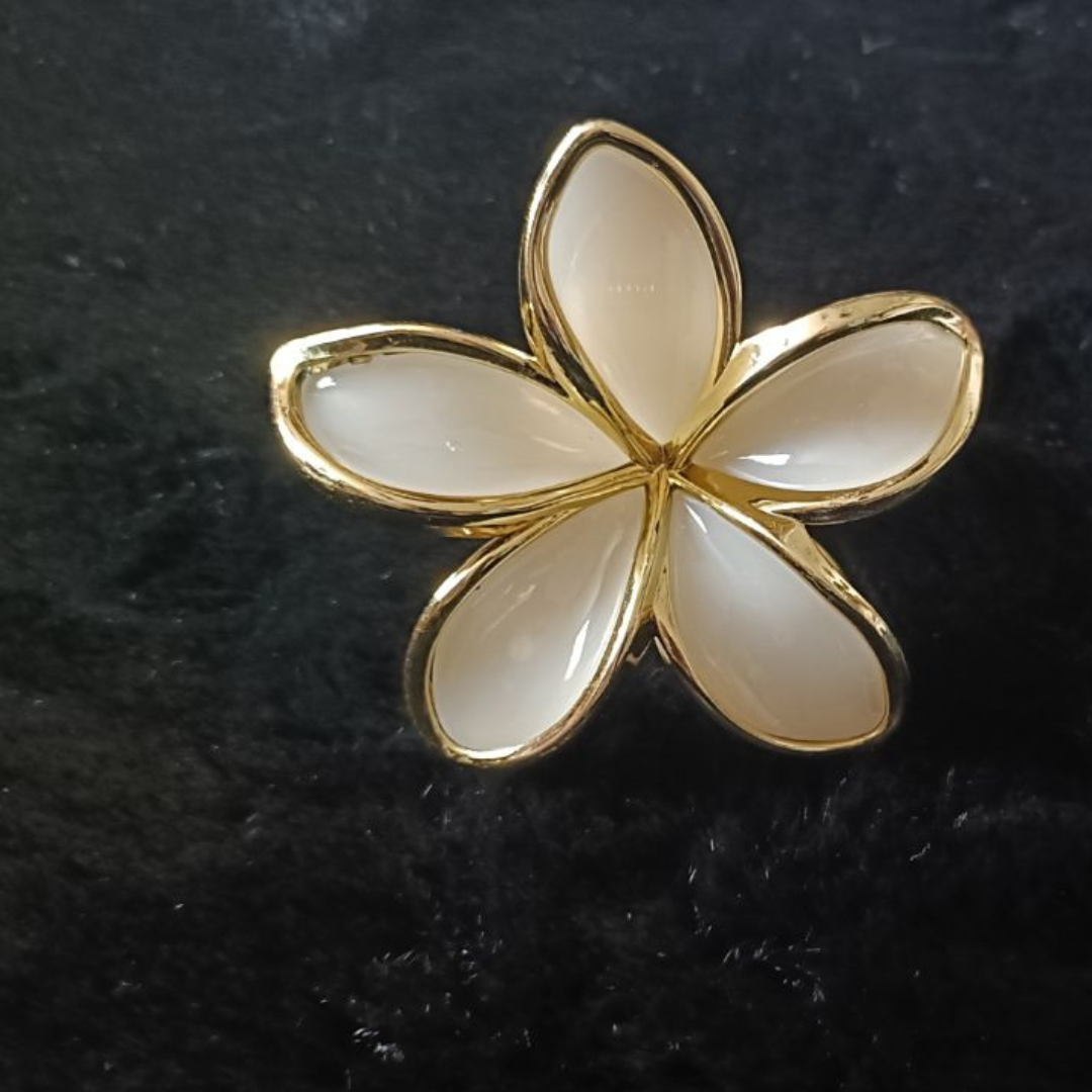 Golden border flower claw clip