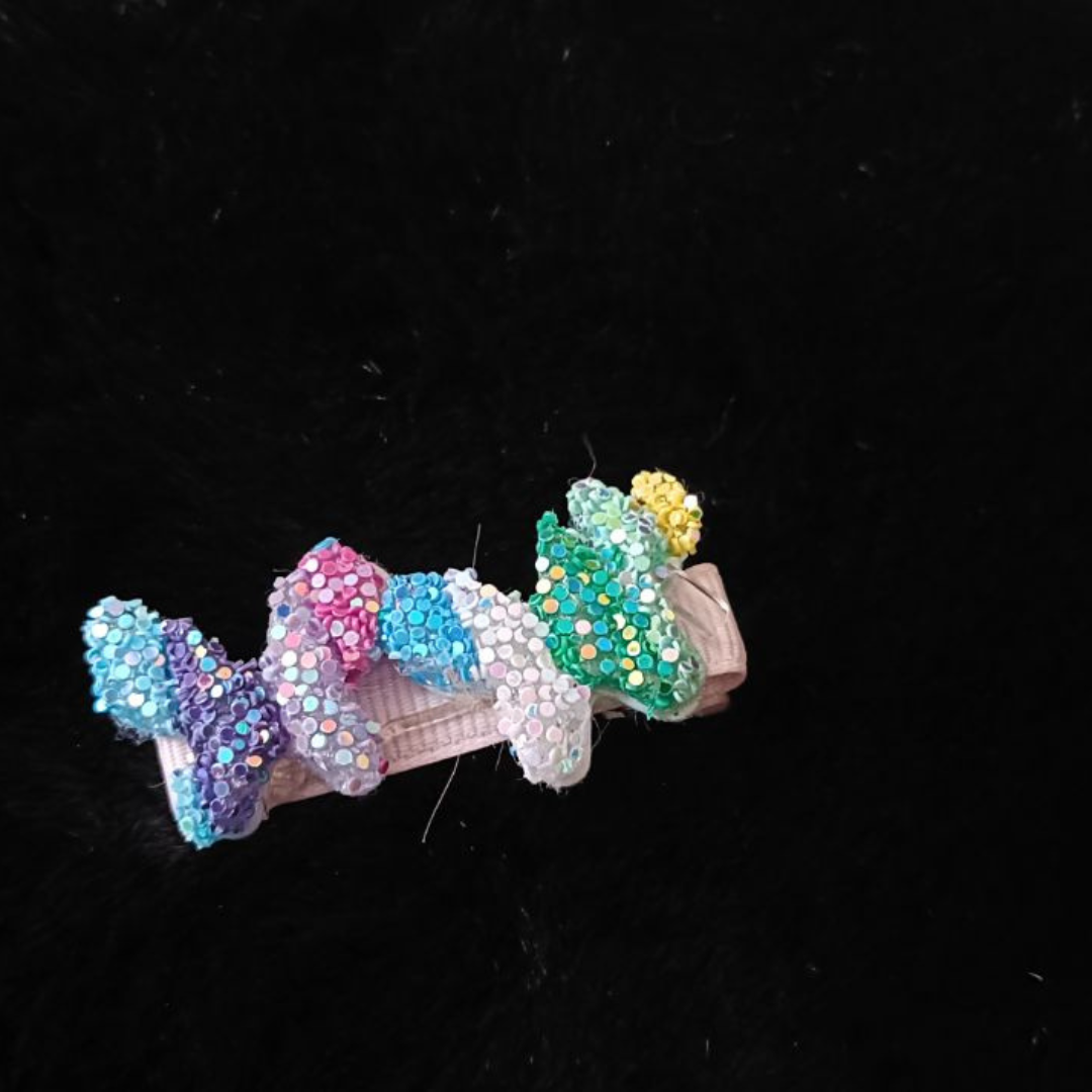 Rainbow glitter kids clip