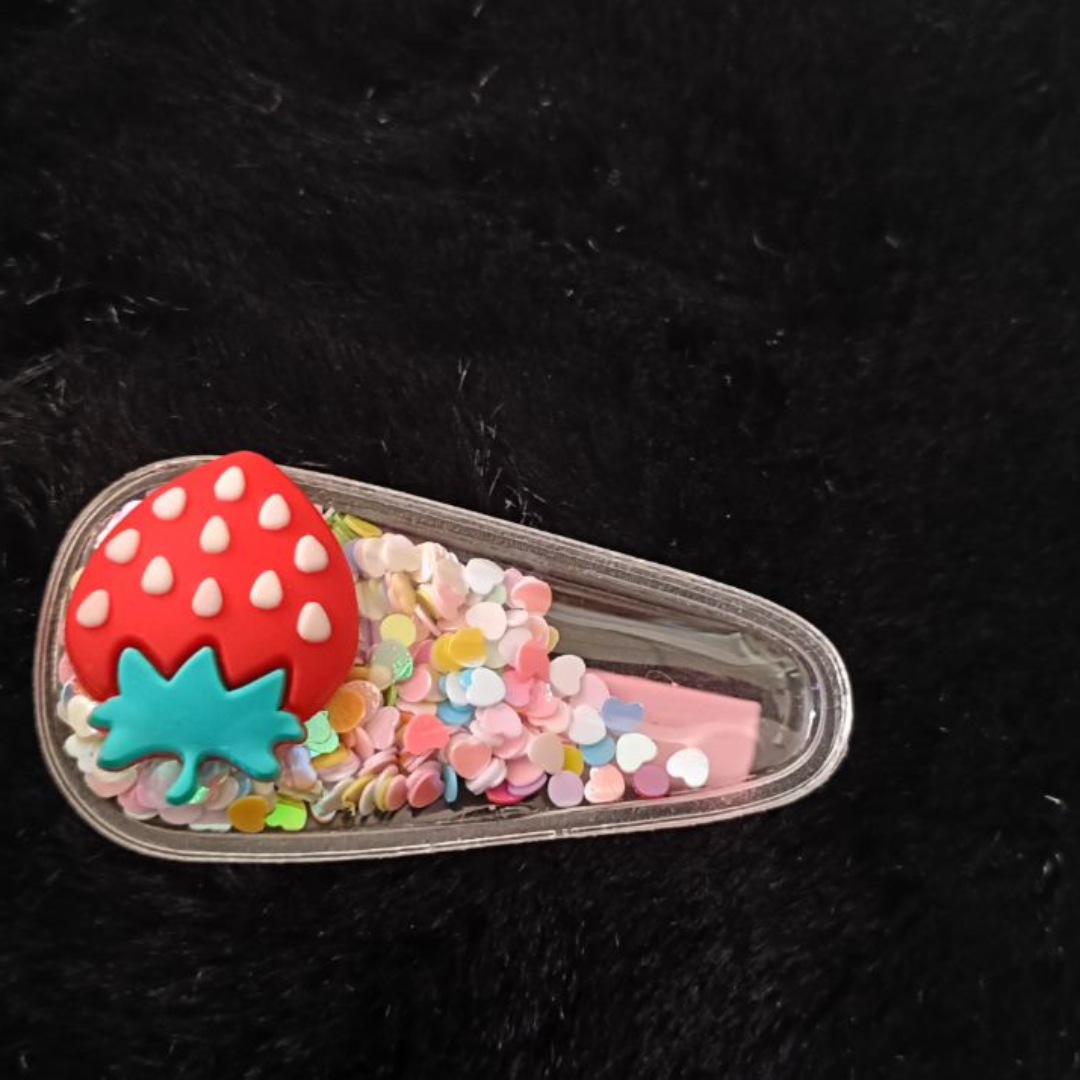Rainbow glitter kids clip