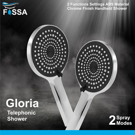 Fossa Gloria Hand Shower Set – High Pressure Shower & 2 Spray Modes | ABS Body, Chrome Finish (Hand Shower Only)