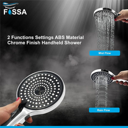 Fossa Gloria Hand Shower Set – High Pressure Shower & 2 Spray Modes | ABS Body, Chrome Finish (Hand Shower Only)