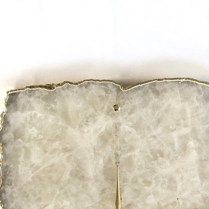 Large White Agate Wall Clock/Personalised Momento/10"x15"