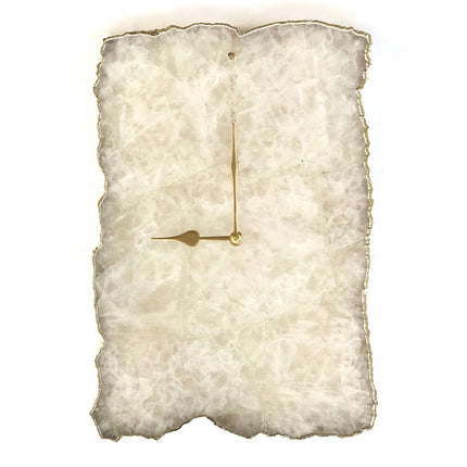 Large White Agate Wall Clock/Personalised Momento/10"x15"