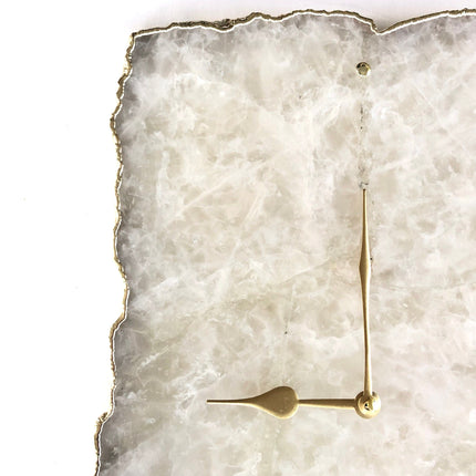 Large White Agate Wall Clock/Personalised Momento/10"x15"