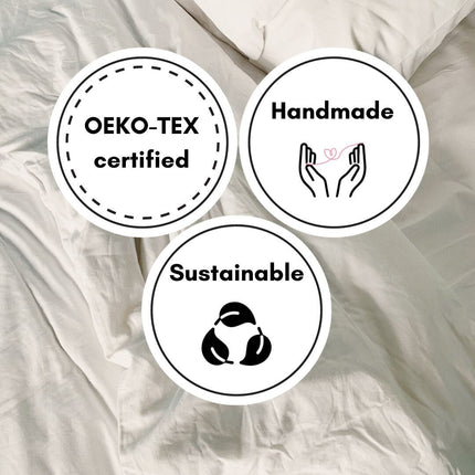 Ivory - 100% Pure Linen | Linen Cotton Mix | 3 Piece Ruffle Duvet Cover Set | Handmade | Pre-washed | Soft