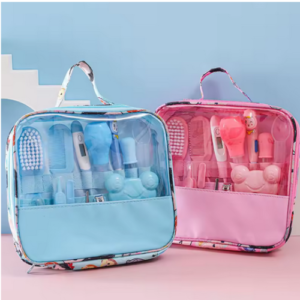 Baby Care 8-Piece Set Nose Aspirator Nails Trimmers Daily Cleaning Supplies Health Care Pack with Portable EVA Bag