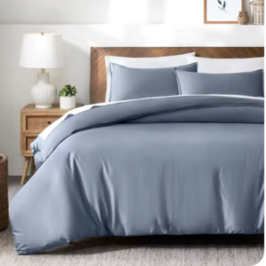 3pcs Lyocell Bamboo Fiber Duvet Cover Set,Luxury Solid Summer Silky Cooling Bedding Set(no Sheet),Single Quilt Cover+Pillowcases