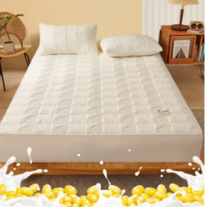High Quality Soy Fibre Quilted Mattress Cover 100% Cotton Customized Quilting Bed Cover Not Including Pillowcase