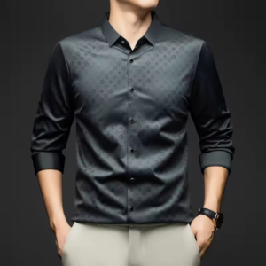 Solid Color Slim Fit Business Office Shirt for Men Luxury Shirt