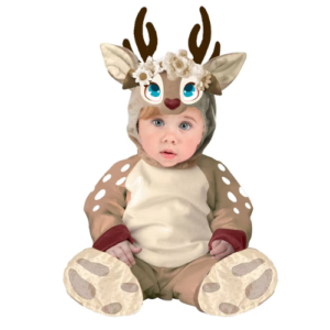 Baby Little Deer Fawn Costume – Hooded Romper with Shoes 2-Piece Outfit for Boys